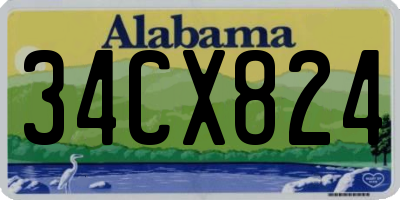 AL license plate 34CX824
