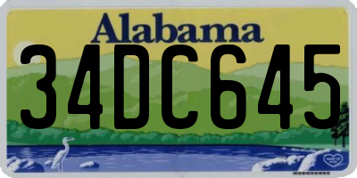 AL license plate 34DC645