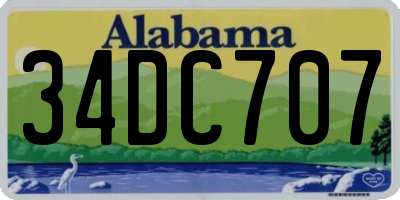 AL license plate 34DC707