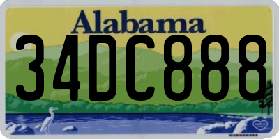 AL license plate 34DC888