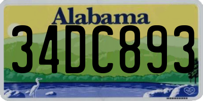 AL license plate 34DC893