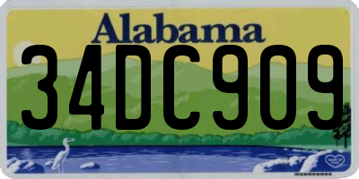 AL license plate 34DC909