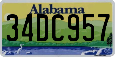 AL license plate 34DC957