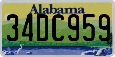 AL license plate 34DC959