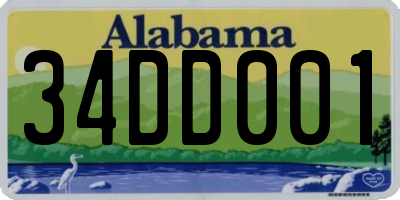 AL license plate 34DD001