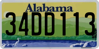 AL license plate 34DD113