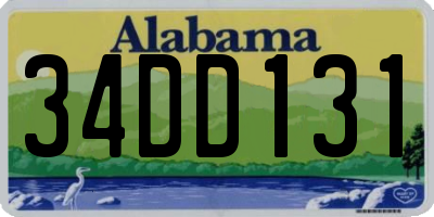AL license plate 34DD131
