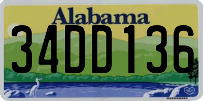 AL license plate 34DD136