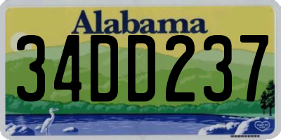 AL license plate 34DD237
