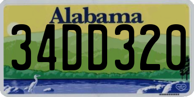 AL license plate 34DD320