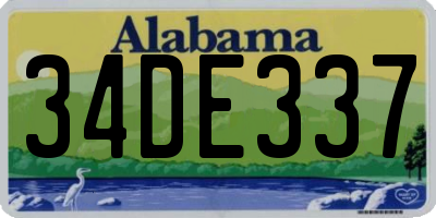 AL license plate 34DE337