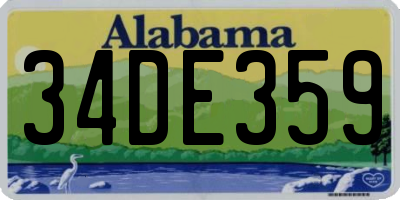 AL license plate 34DE359