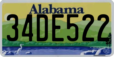 AL license plate 34DE522