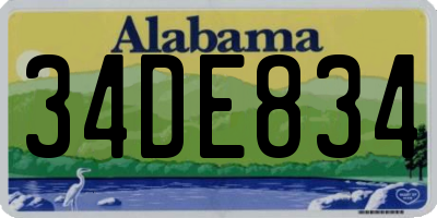 AL license plate 34DE834