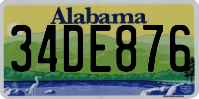 AL license plate 34DE876