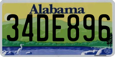AL license plate 34DE896