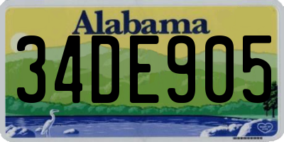 AL license plate 34DE905