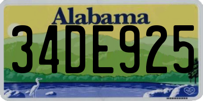 AL license plate 34DE925