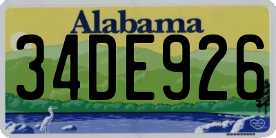 AL license plate 34DE926