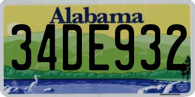 AL license plate 34DE932