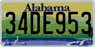 AL license plate 34DE953