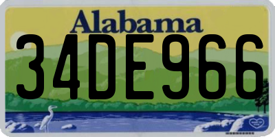 AL license plate 34DE966