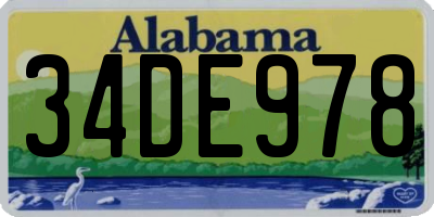AL license plate 34DE978