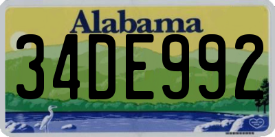 AL license plate 34DE992