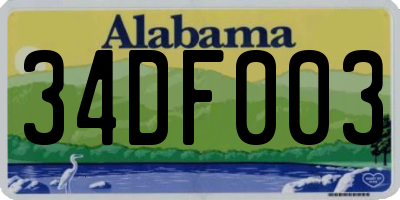 AL license plate 34DF003
