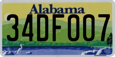 AL license plate 34DF007