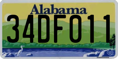 AL license plate 34DF011