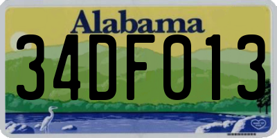 AL license plate 34DF013
