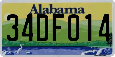 AL license plate 34DF014
