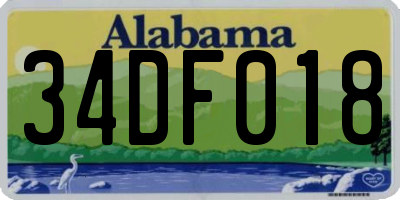 AL license plate 34DF018