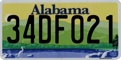 AL license plate 34DF021