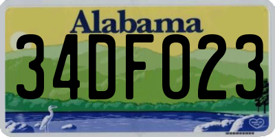 AL license plate 34DF023