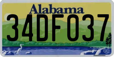 AL license plate 34DF037