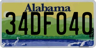 AL license plate 34DF040
