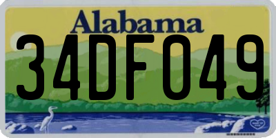 AL license plate 34DF049