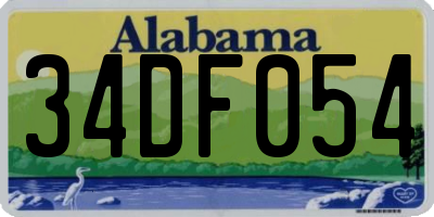 AL license plate 34DF054