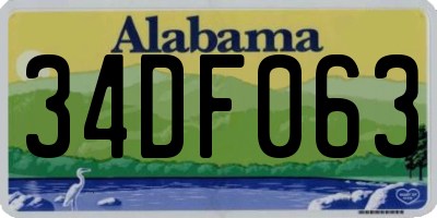 AL license plate 34DF063