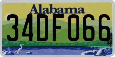AL license plate 34DF066