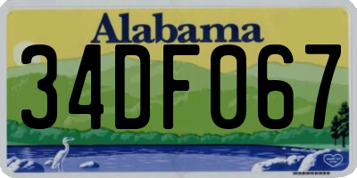 AL license plate 34DF067