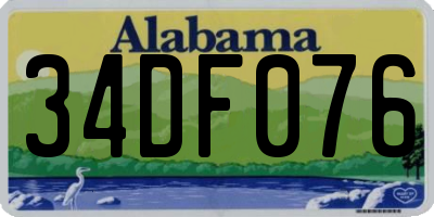 AL license plate 34DF076