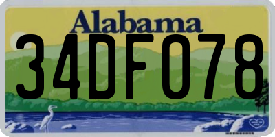 AL license plate 34DF078