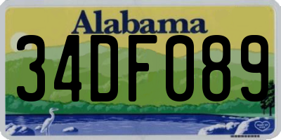 AL license plate 34DF089