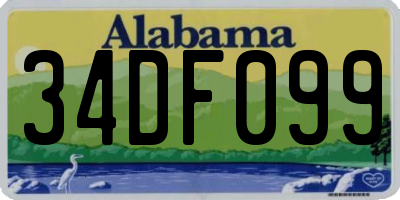 AL license plate 34DF099