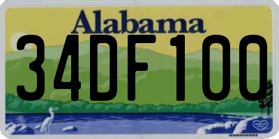 AL license plate 34DF100