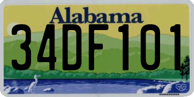 AL license plate 34DF101