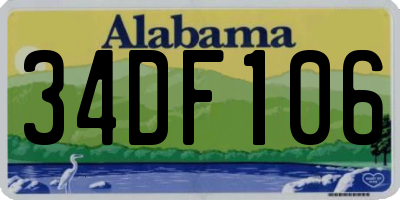 AL license plate 34DF106